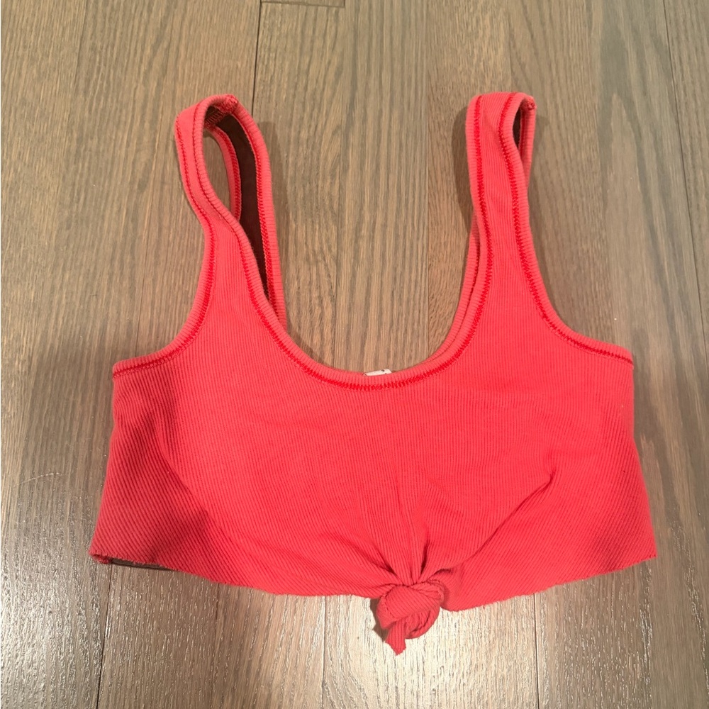 FP Movement by Free People Red Crop Top/built in sports bra